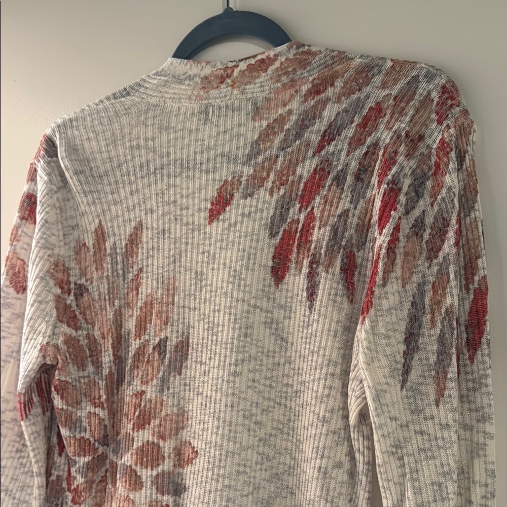 Nic + Zoe  Floral Knit Duster Cardigan Size M - Picture 6 of 10